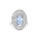 9.50 Cts Moonstone and White Diamond Ring in 14K White Gold