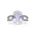 5.05 Cts Moonstone and White Diamond Ring in 14K Two Tone