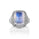 10.90 Cts Moonstone and White Diamond Ring in 18K Two Tone