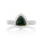 0.96 Cts Tsavorite and White Diamond Ring in 18K Two Tone