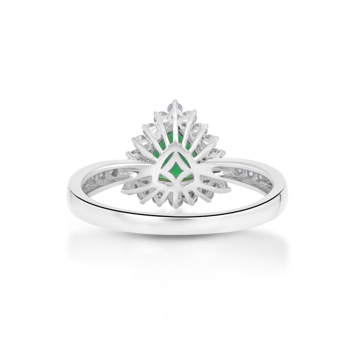 0.96 Cts Tsavorite and White Diamond Ring in 18K Two Tone