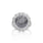 9.69 Cts Black Diamond and White Diamond Ring in 14K White Gold