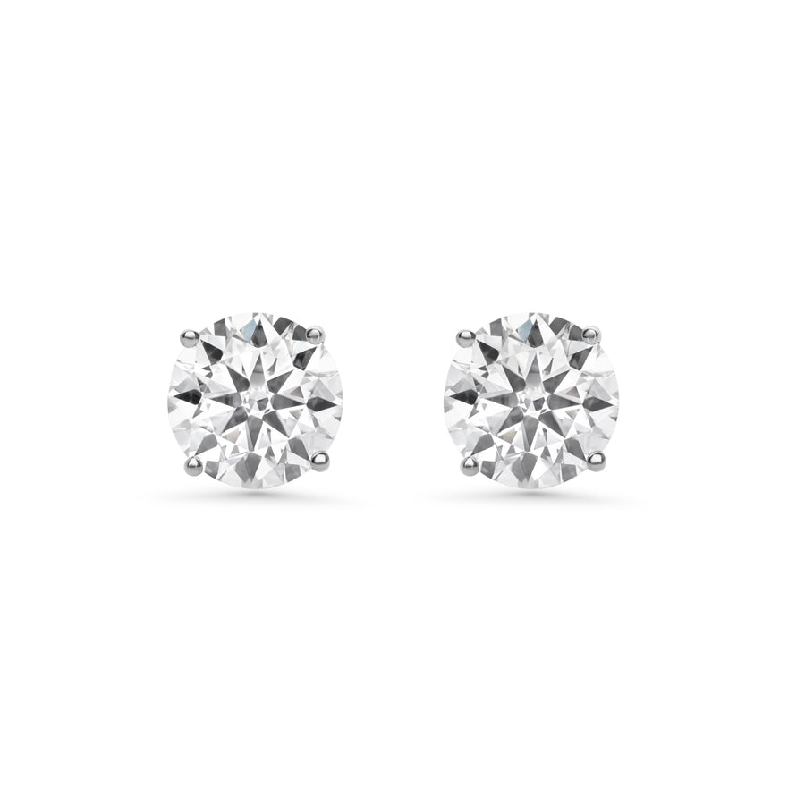 2.50 DEW White Moissanite Earring in 14K White Gold