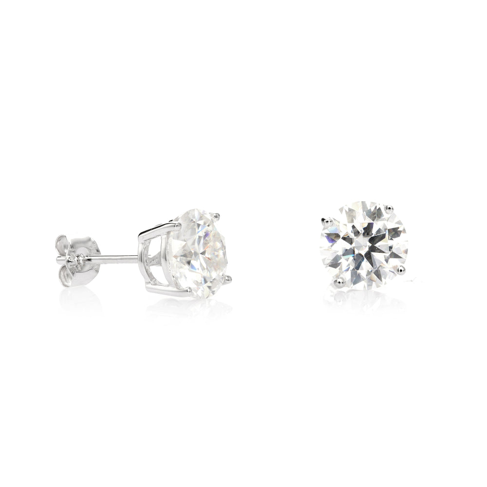 2.50 DEW White Moissanite Earring in 14K White Gold