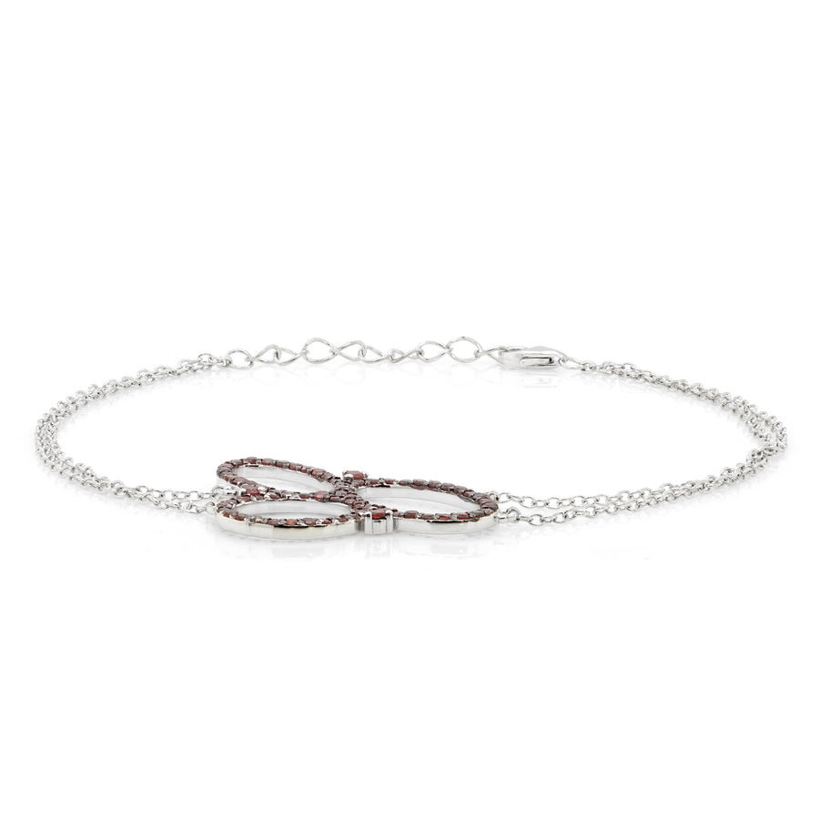 0.78 Cts Red Diamond Bracelet in 925 Two Tone