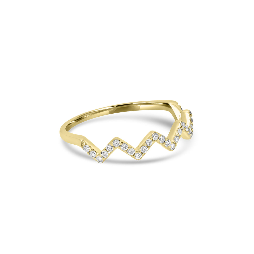 0.17 Cts White Diamond Ring in 14K Yellow Gold