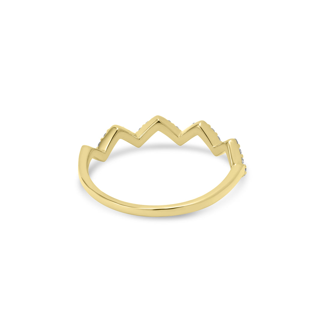 0.17 Cts White Diamond Ring in 14K Yellow Gold