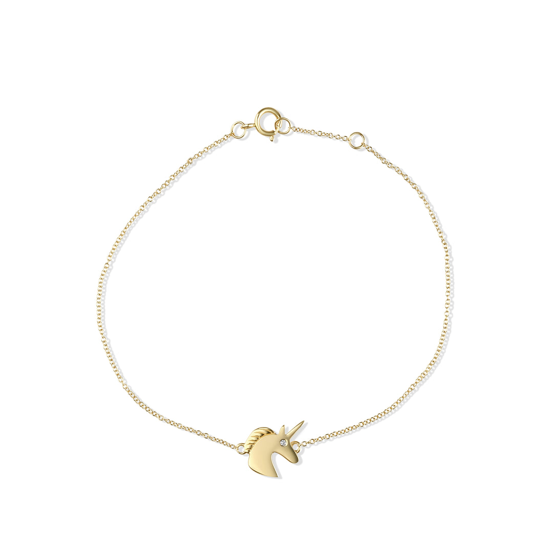 0.01 Cts White Diamond Bracelet in 14K Yellow Gold