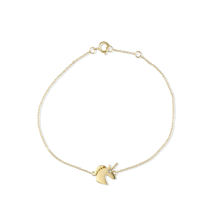 0.01 Cts White Diamond Bracelet in 14K Yellow Gold