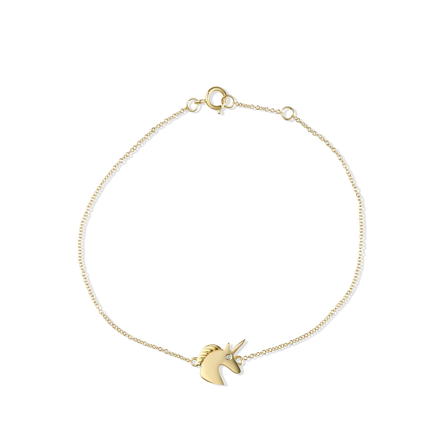 0.01 Cts White Diamond Bracelet in 14K Yellow Gold