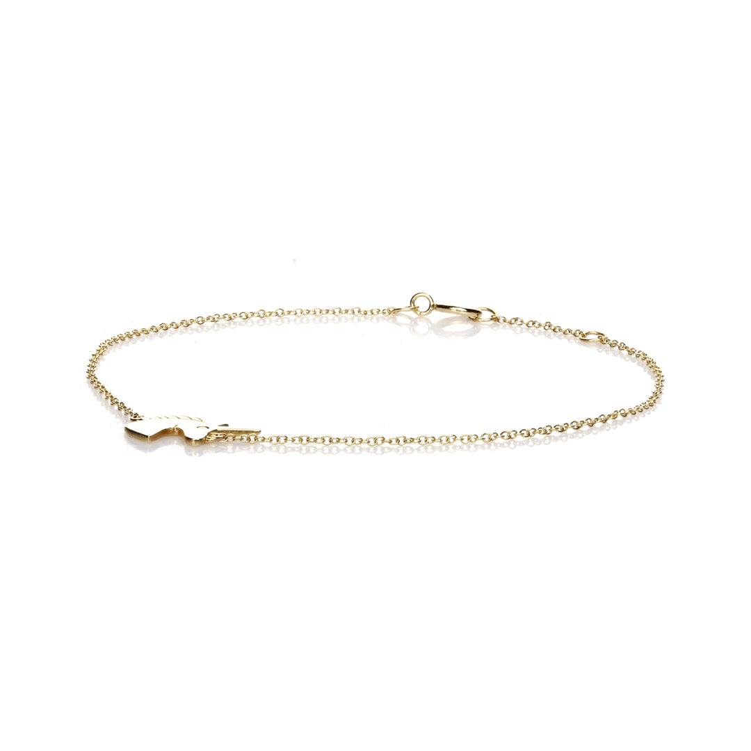 0.01 Cts White Diamond Bracelet in 14K Yellow Gold