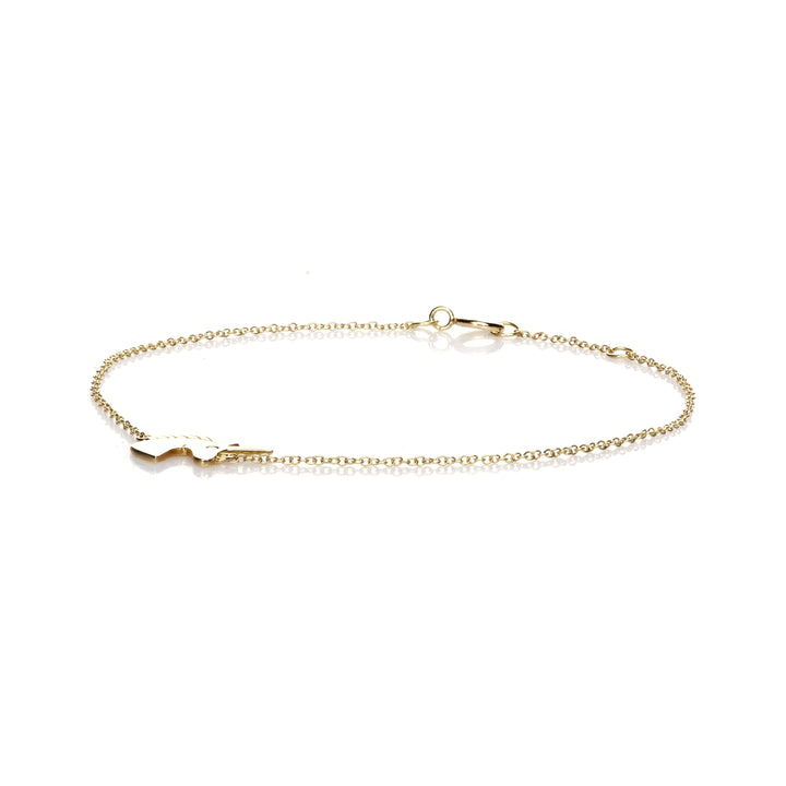 0.01 Cts White Diamond Bracelet in 14K Yellow Gold