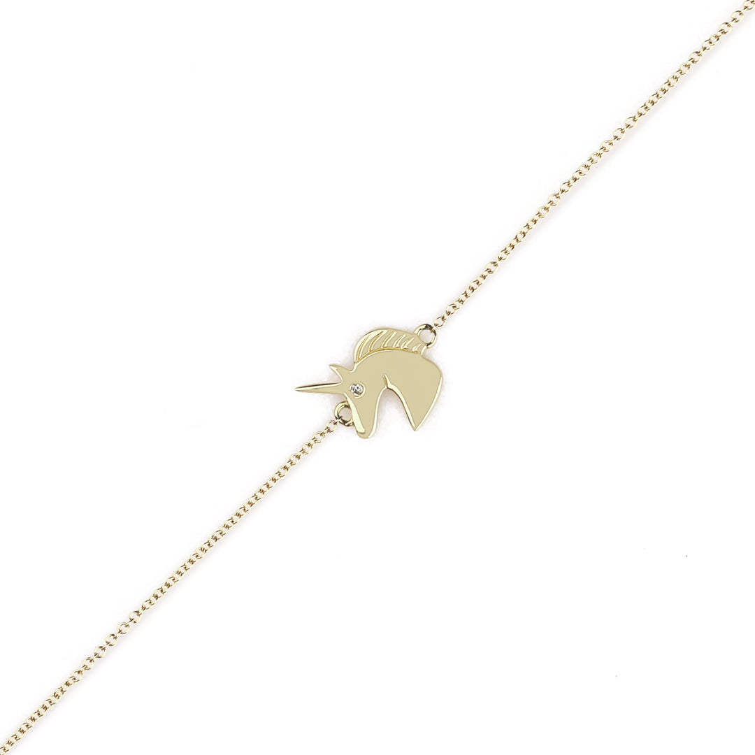 0.01 Cts White Diamond Bracelet in 14K Yellow Gold
