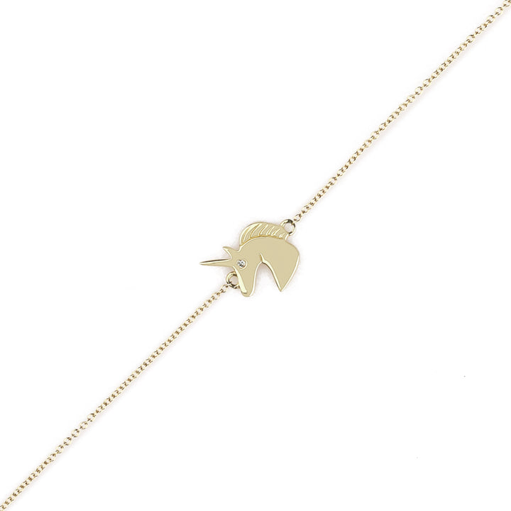 0.01 Cts White Diamond Bracelet in 14K Yellow Gold