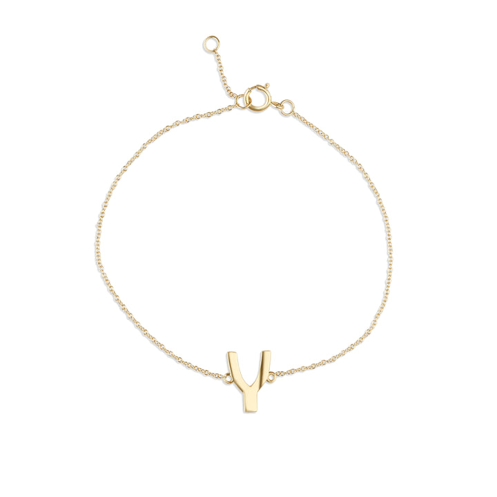 Wish Bone Charm Bracelet in 14K Yellow Gold