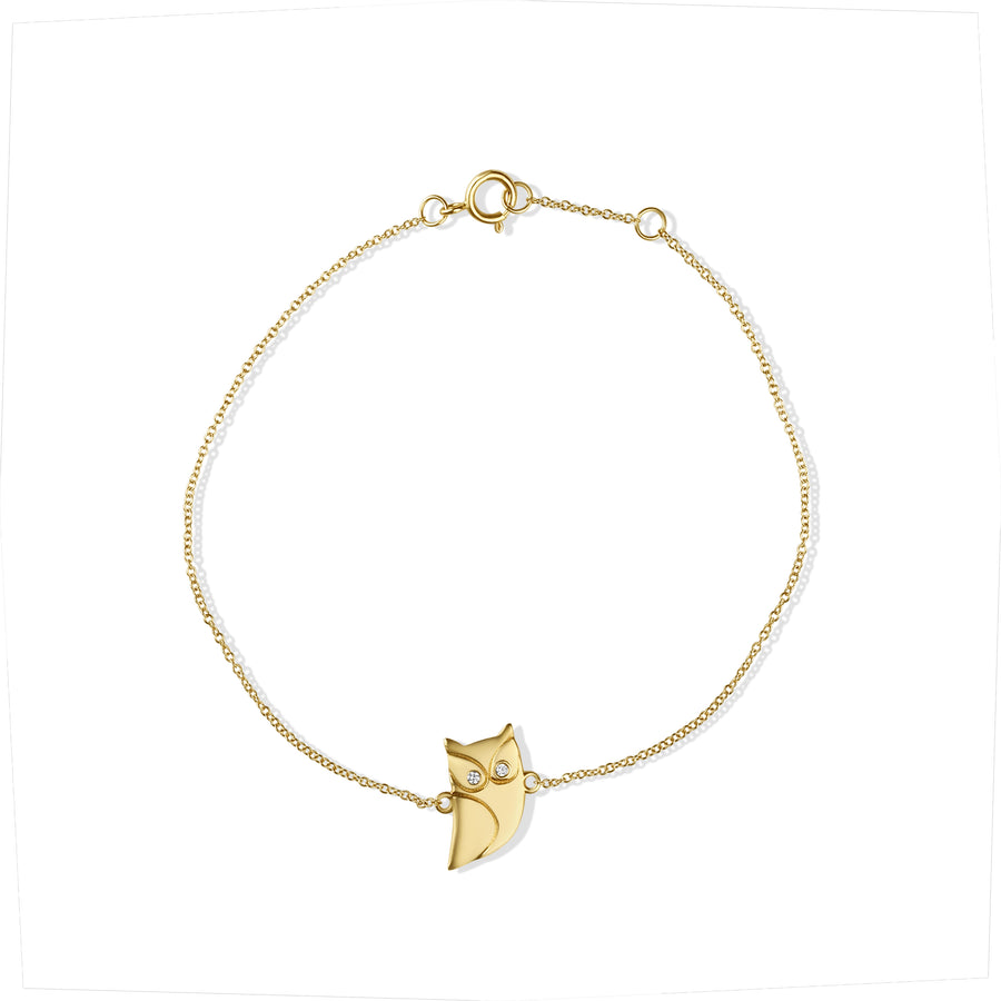 0.02 Cts White Diamond Bracelet in 14K Yellow Gold