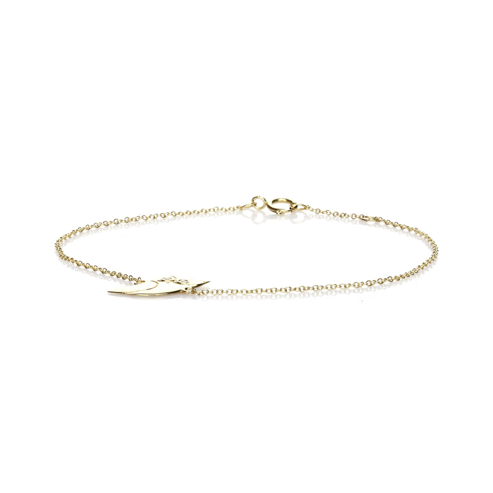 0.02 Cts White Diamond Bracelet in 14K Yellow Gold