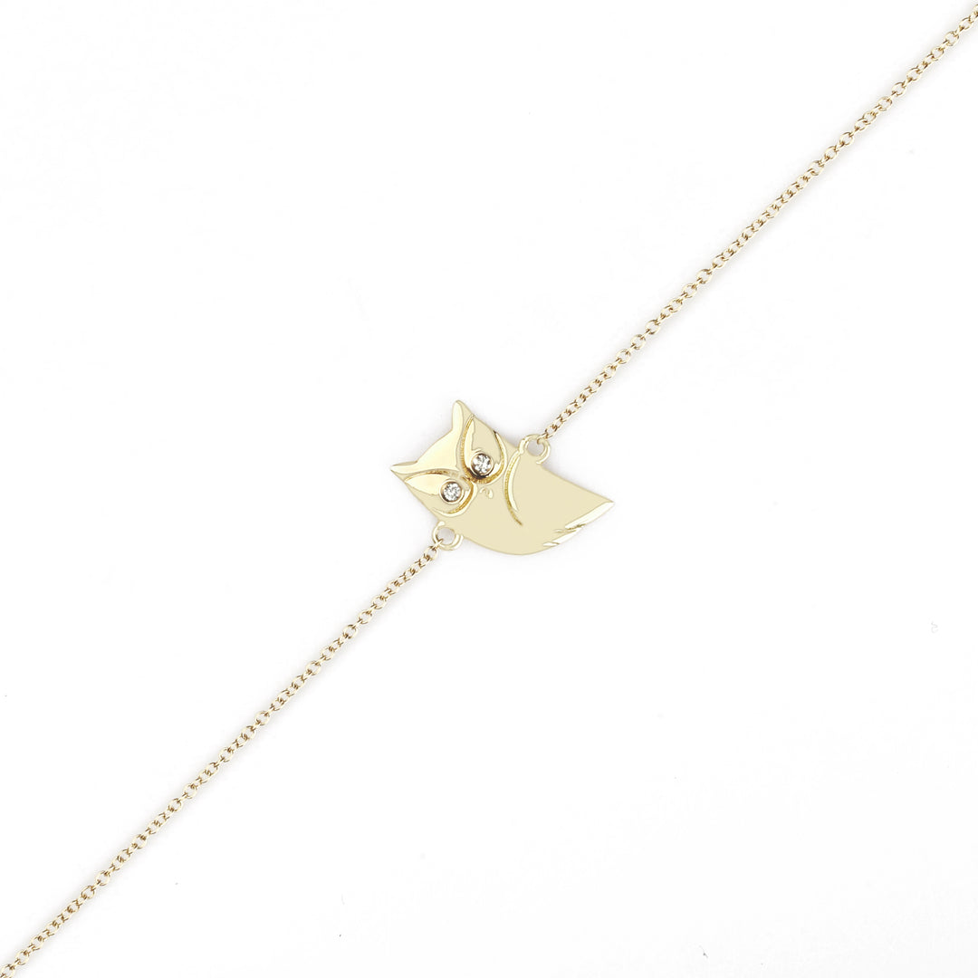 0.02 Cts White Diamond Bracelet in 14K Yellow Gold