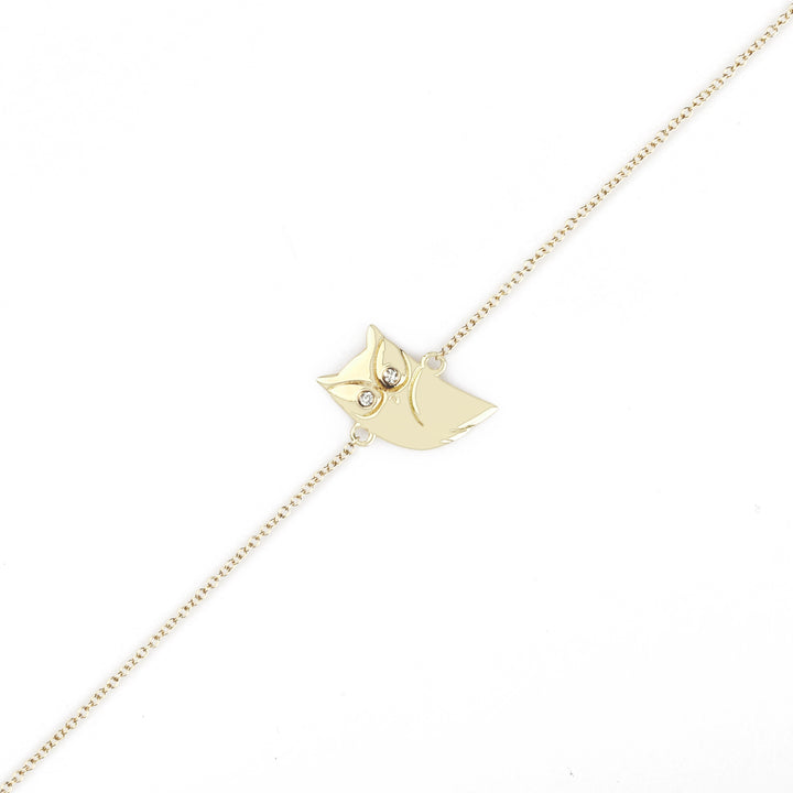 0.02 Cts White Diamond Bracelet in 14K Yellow Gold