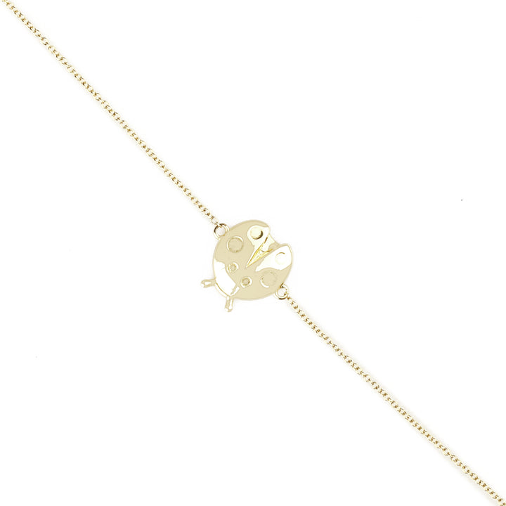 Lady Bug Charm Bracelet in 14K Yellow Gold