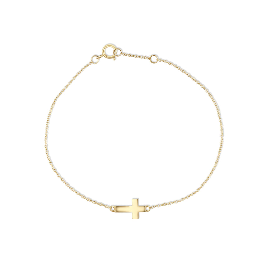 Cross Bracelet in 14K Yellow Gold