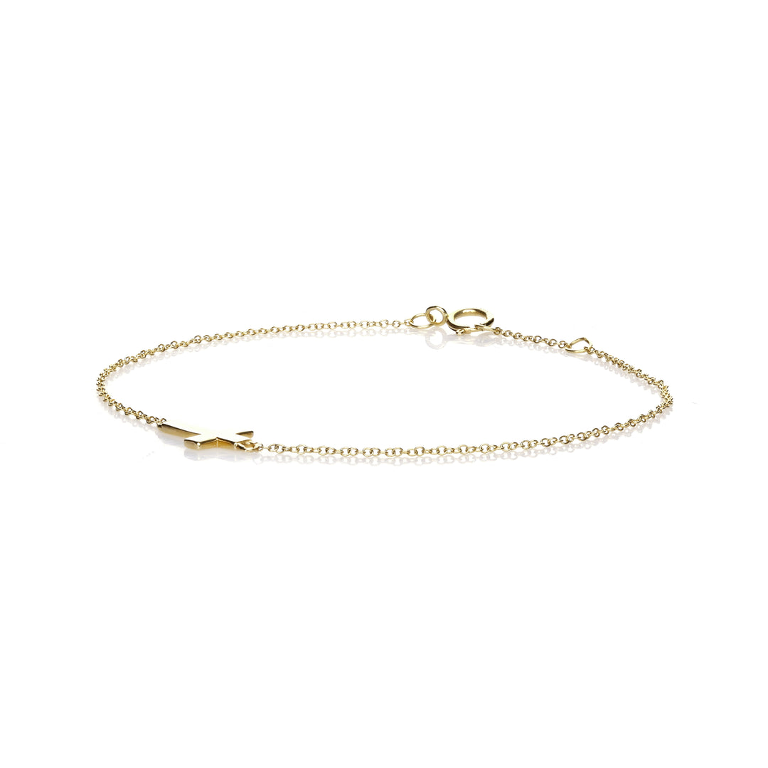 Cross Bracelet in 14K Yellow Gold