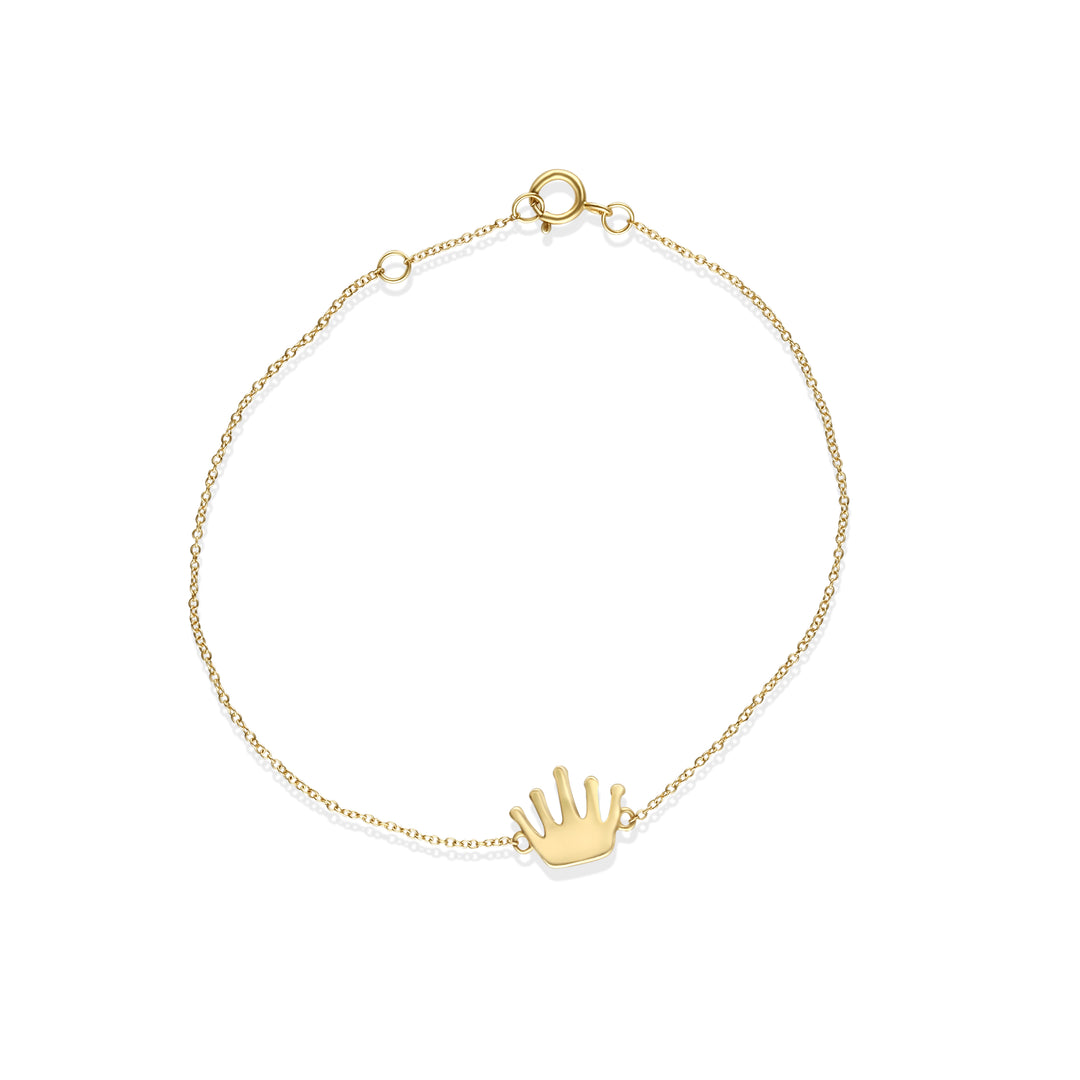 Crown Charm Bracelet in 14K Yellow Gold