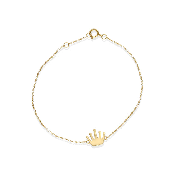 Crown Charm Bracelet in 14K Yellow Gold