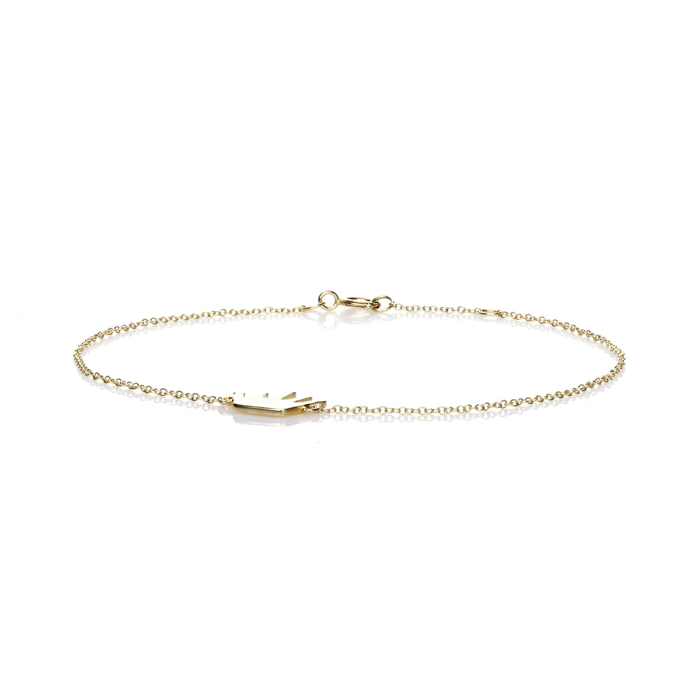 Crown Charm Bracelet in 14K Yellow Gold