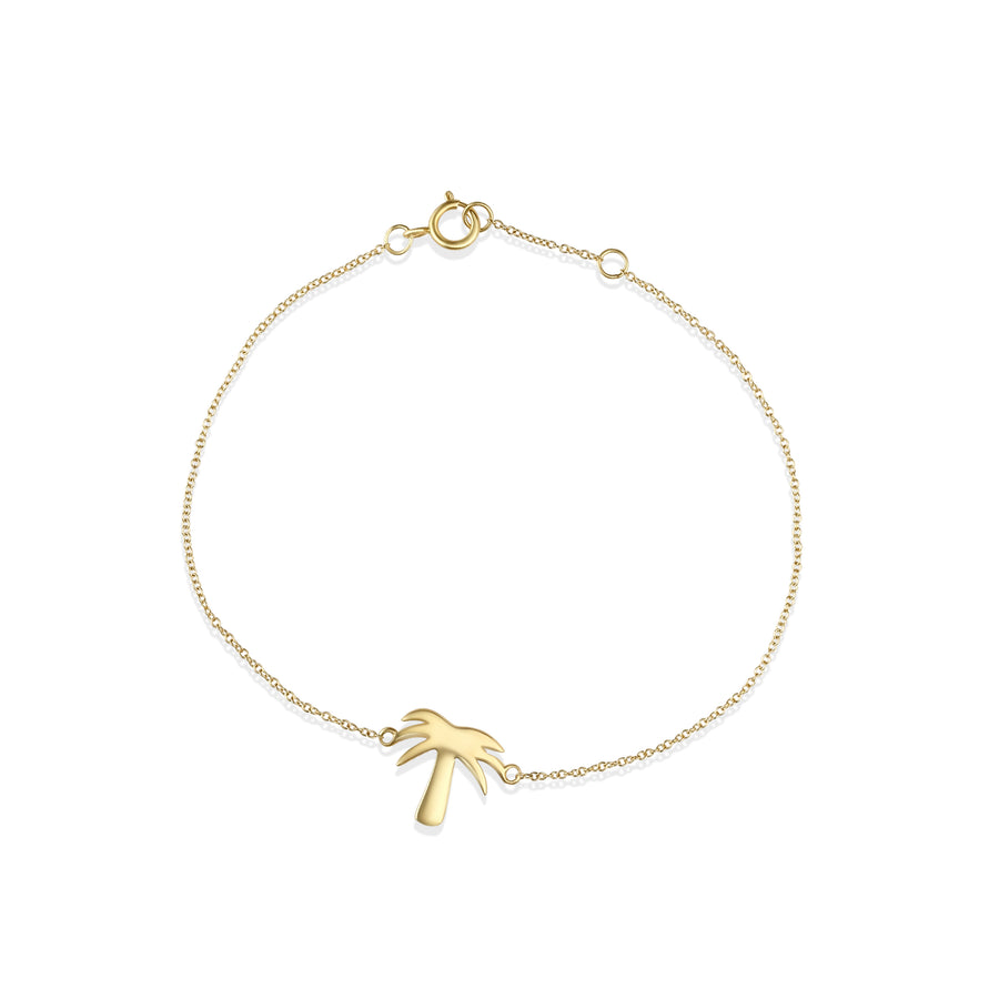 Palm Tree Charm Bracelet in 14K Yellow Gold