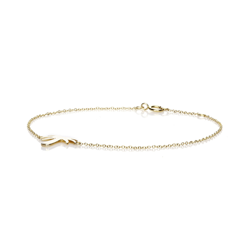 Palm Tree Charm Bracelet in 14K Yellow Gold