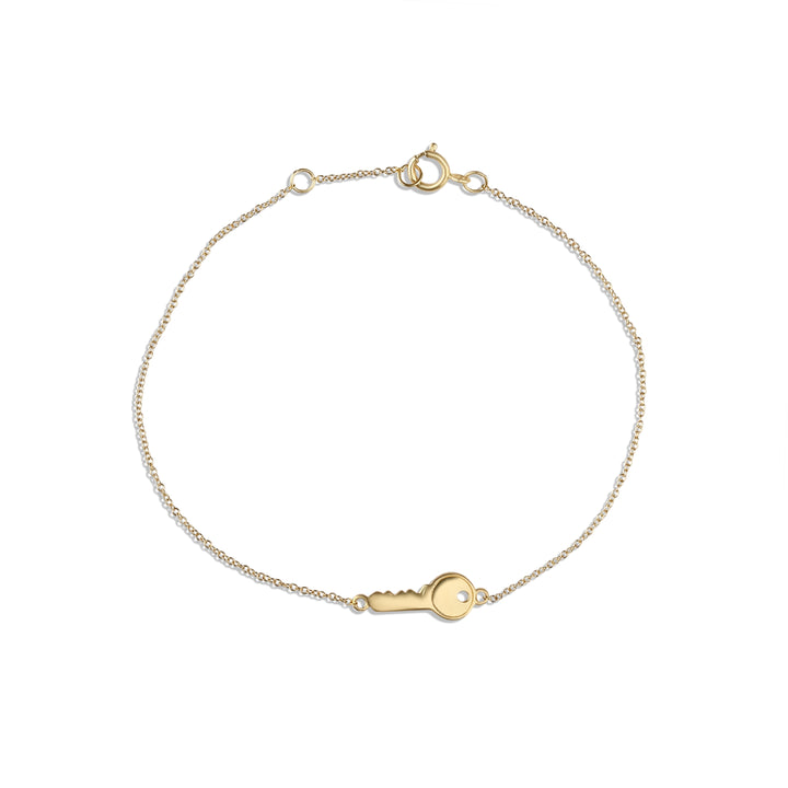 Key Charm Bracelet in 14K Yellow Gold