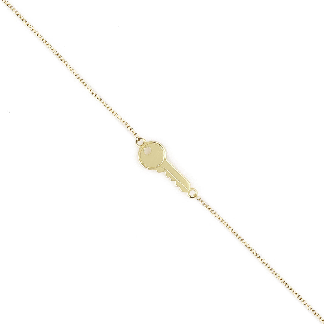 Key Charm Bracelet in 14K Yellow Gold
