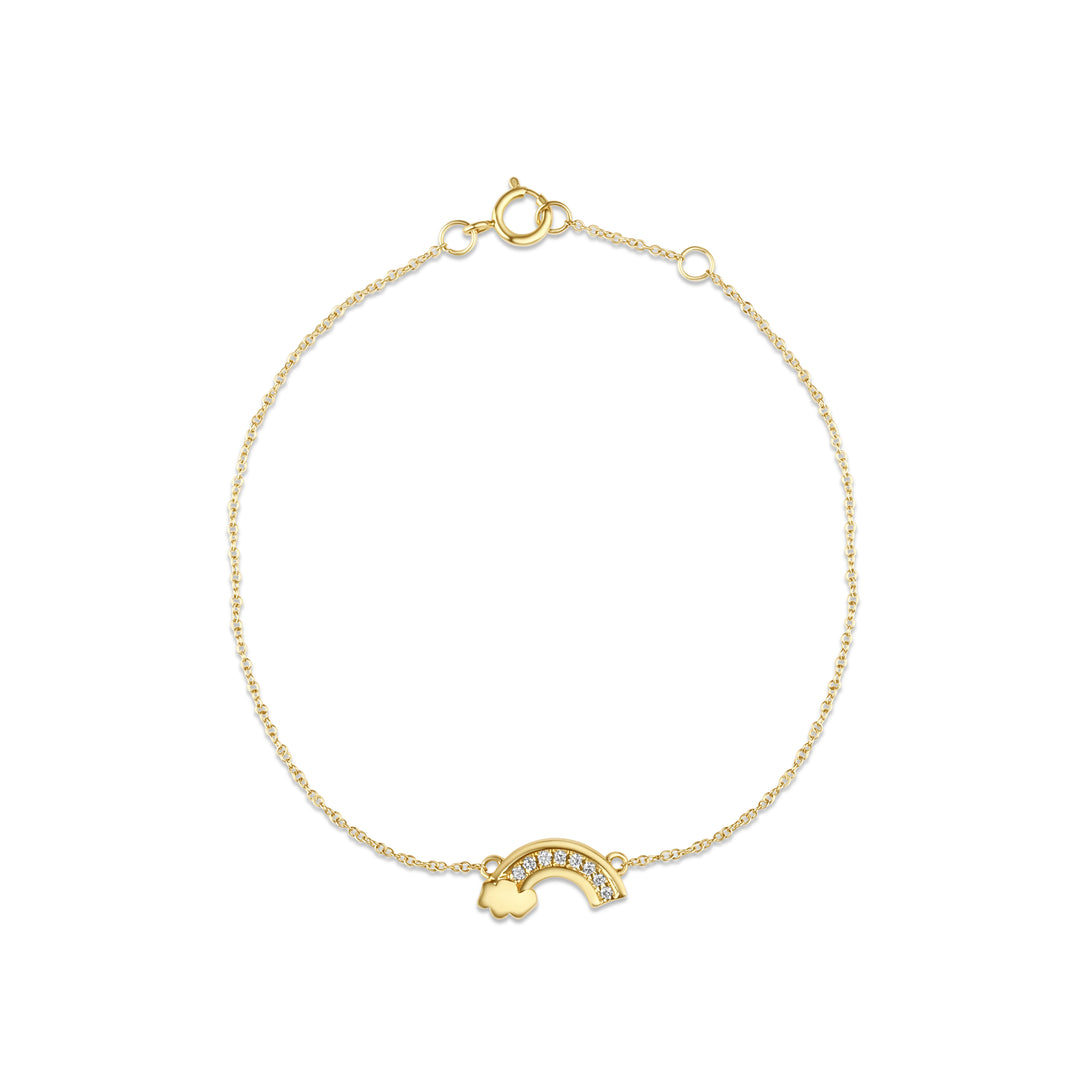 0.05 Cts White Diamond Bracelet in 14K Yellow Gold