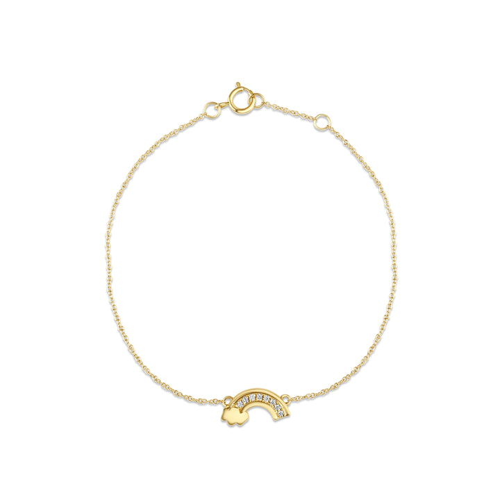 0.05 Cts White Diamond Bracelet in 14K Yellow Gold