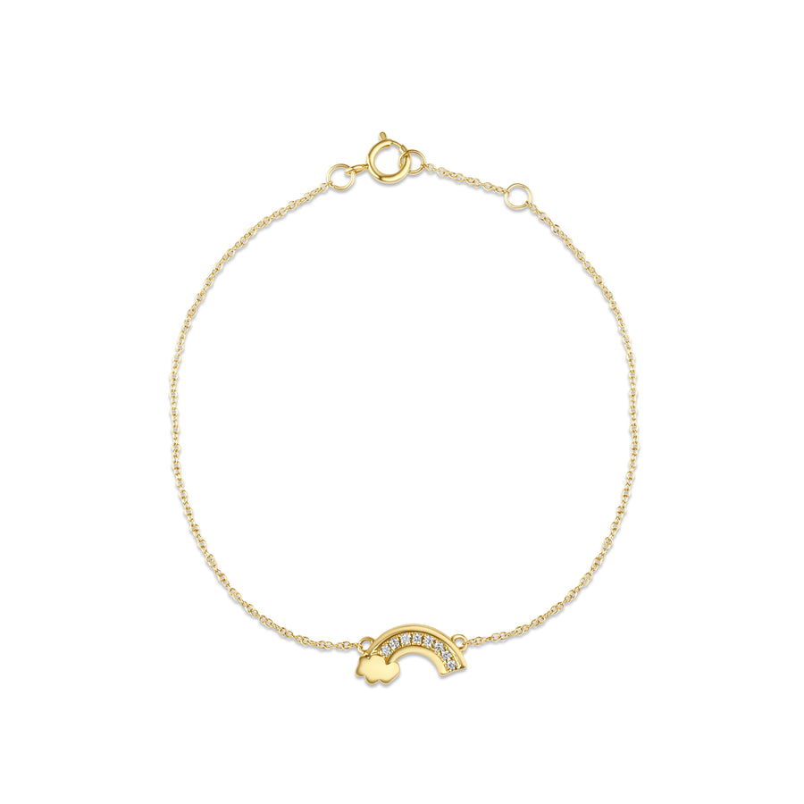 0.05 Cts White Diamond Bracelet in 14K Yellow Gold