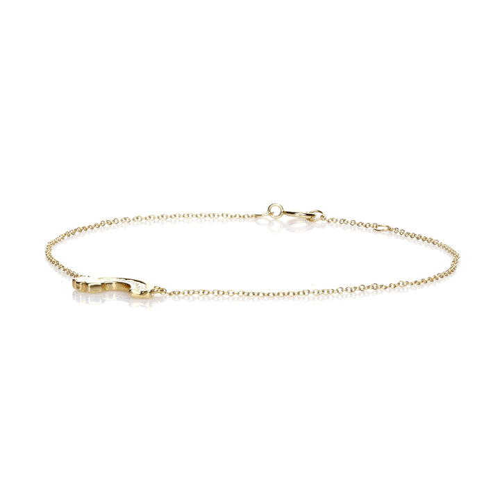 0.05 Cts White Diamond Bracelet in 14K Yellow Gold