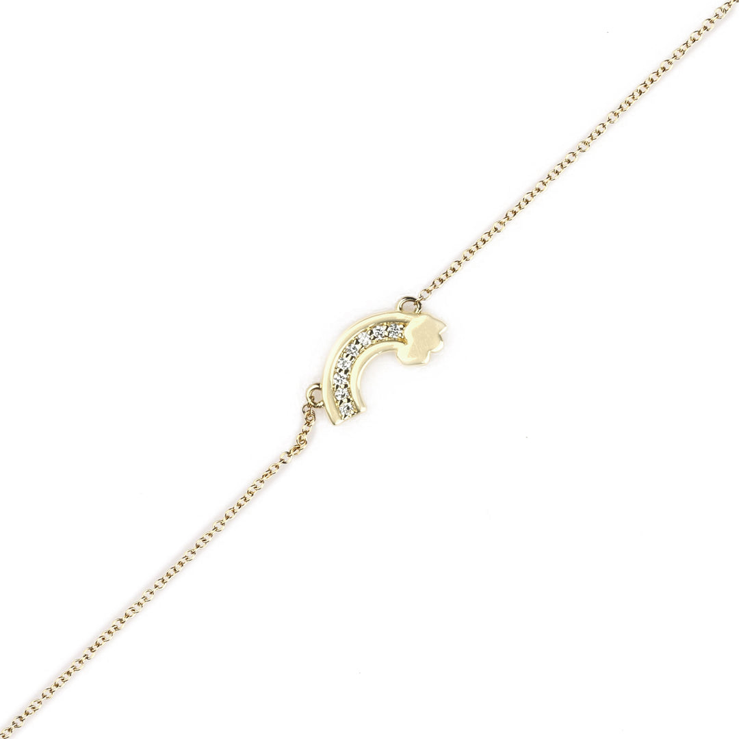 0.05 Cts White Diamond Bracelet in 14K Yellow Gold