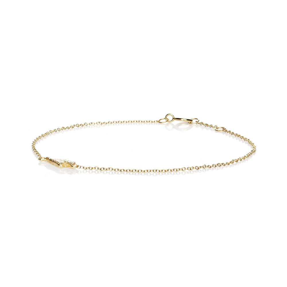 0.05 Cts White Diamond Bracelet in 14K Yellow Gold