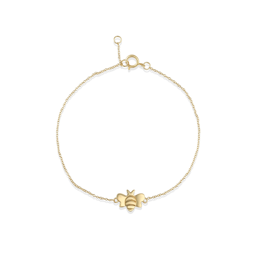Bee Charm Bracelet in 14K Yellow Gold