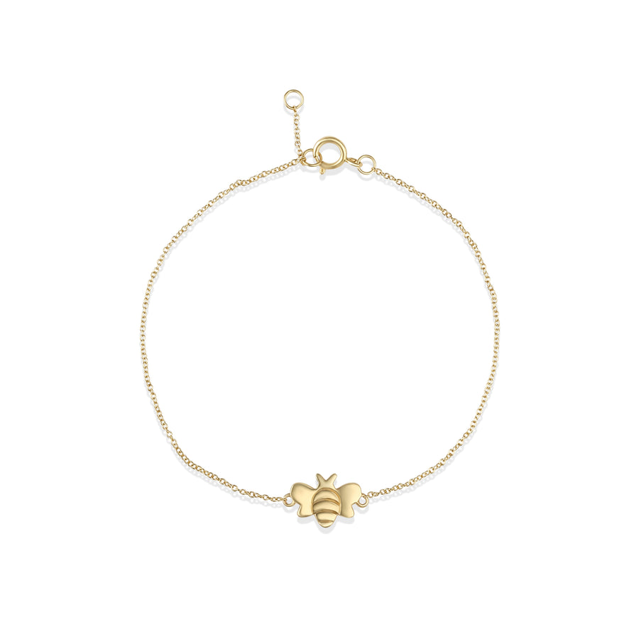Bee Charm Bracelet in 14K Yellow Gold