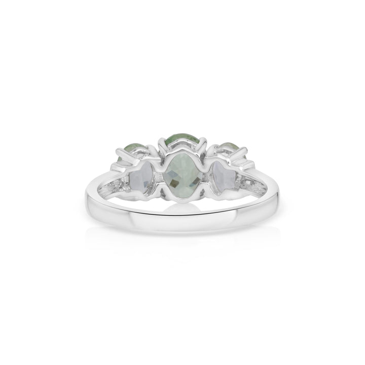 2.65 Cts UV Mint Garnet and White Diamond Ring in 14K White Gold