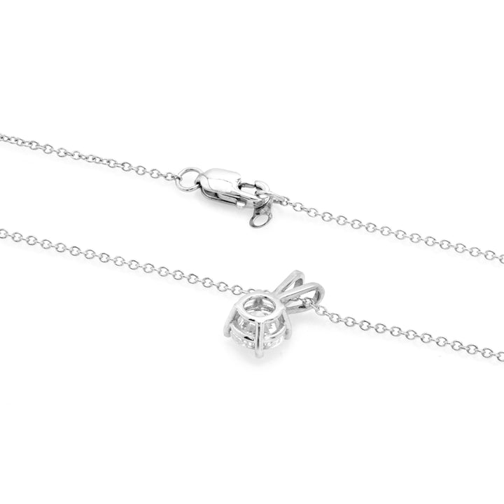 0.75 Cts Lab Grown White Diamond Pendant in 14K White Gold