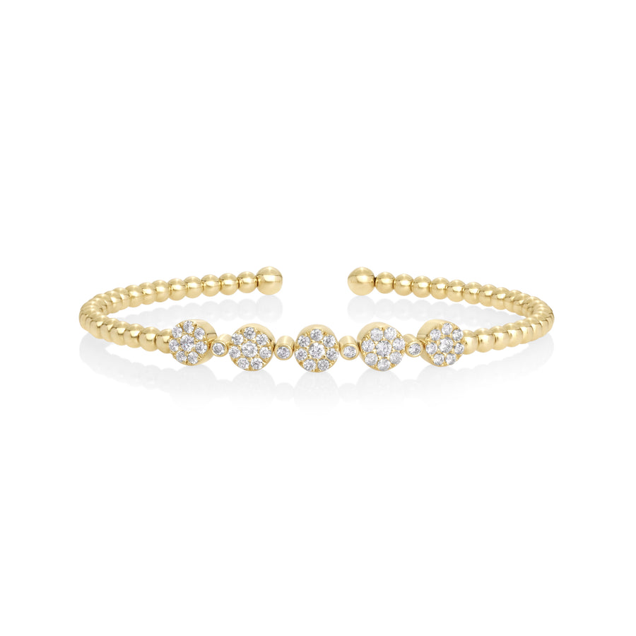 0.7 Cts White Diamond Flex Bangle in 14K Yellow Gold