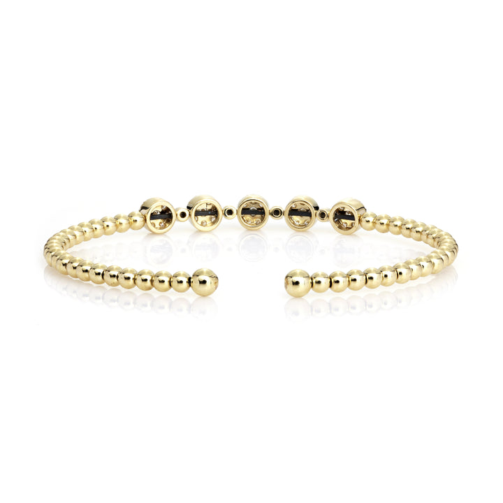 0.7 Cts White Diamond Flex Bangle in 14K Yellow Gold