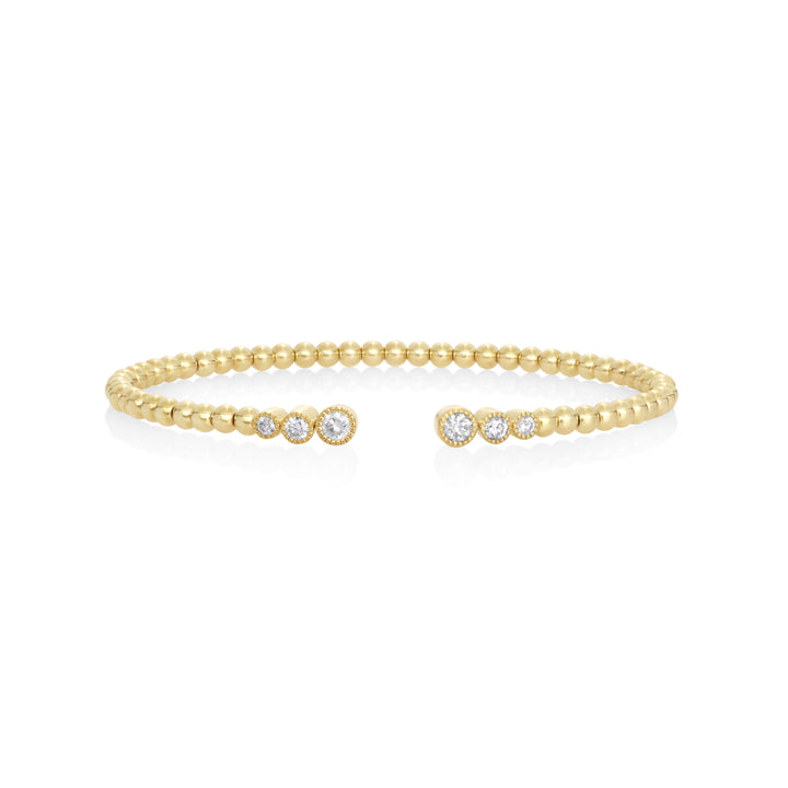 0.42 Cts White Diamond Flex Bangle in 14K Yellow Gold