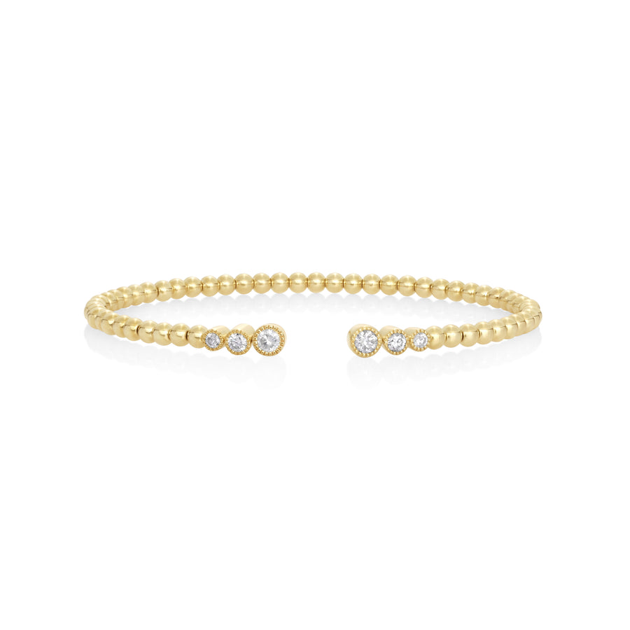 0.42 Cts White Diamond Flex Bangle in 14K Yellow Gold