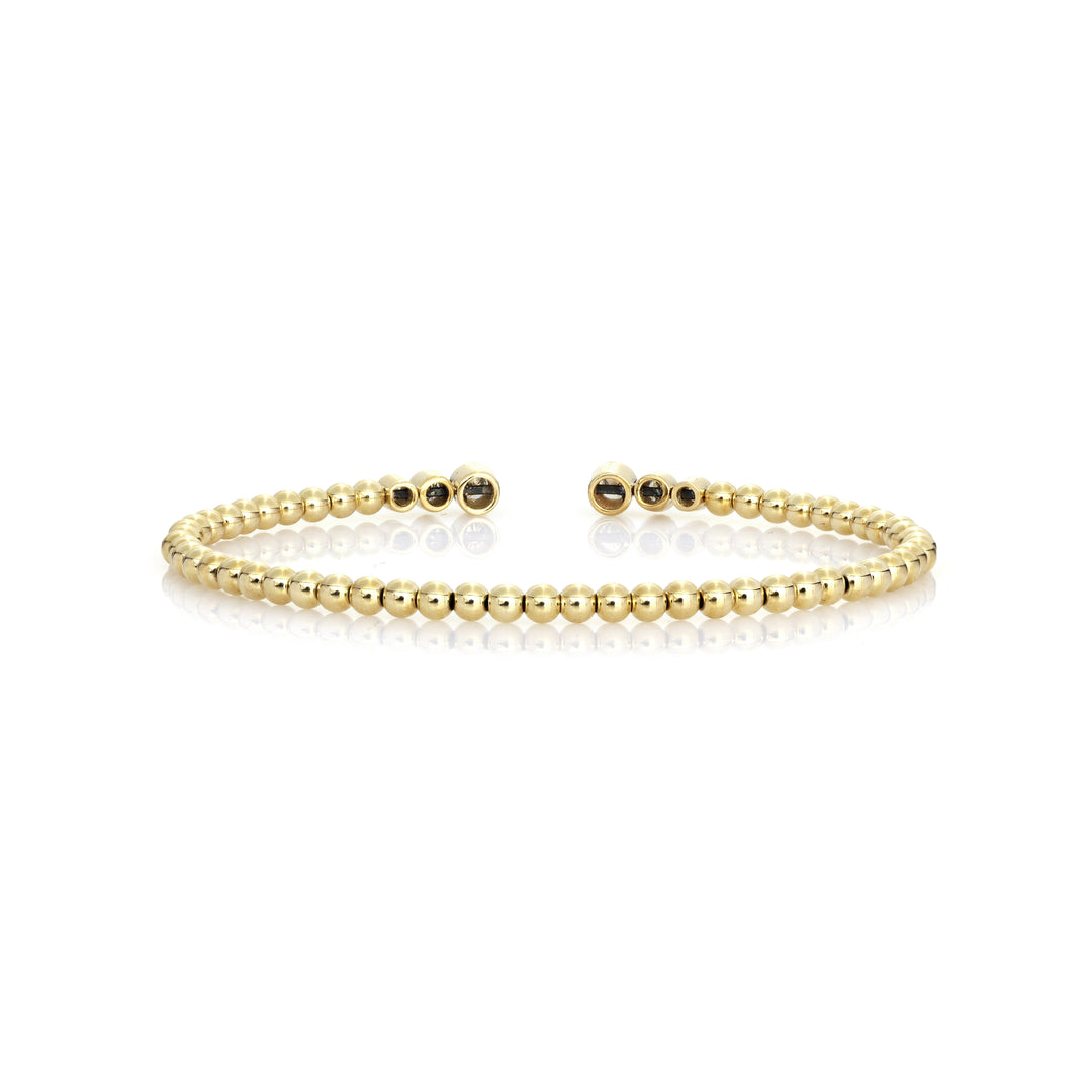 0.42 Cts White Diamond Flex Bangle in 14K Yellow Gold