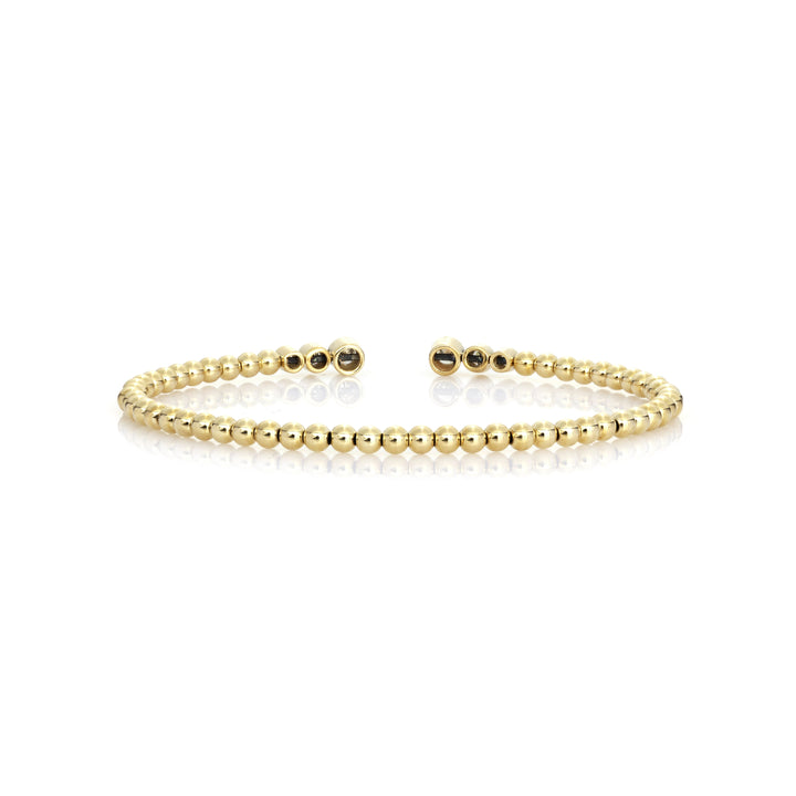 0.42 Cts White Diamond Flex Bangle in 14K Yellow Gold