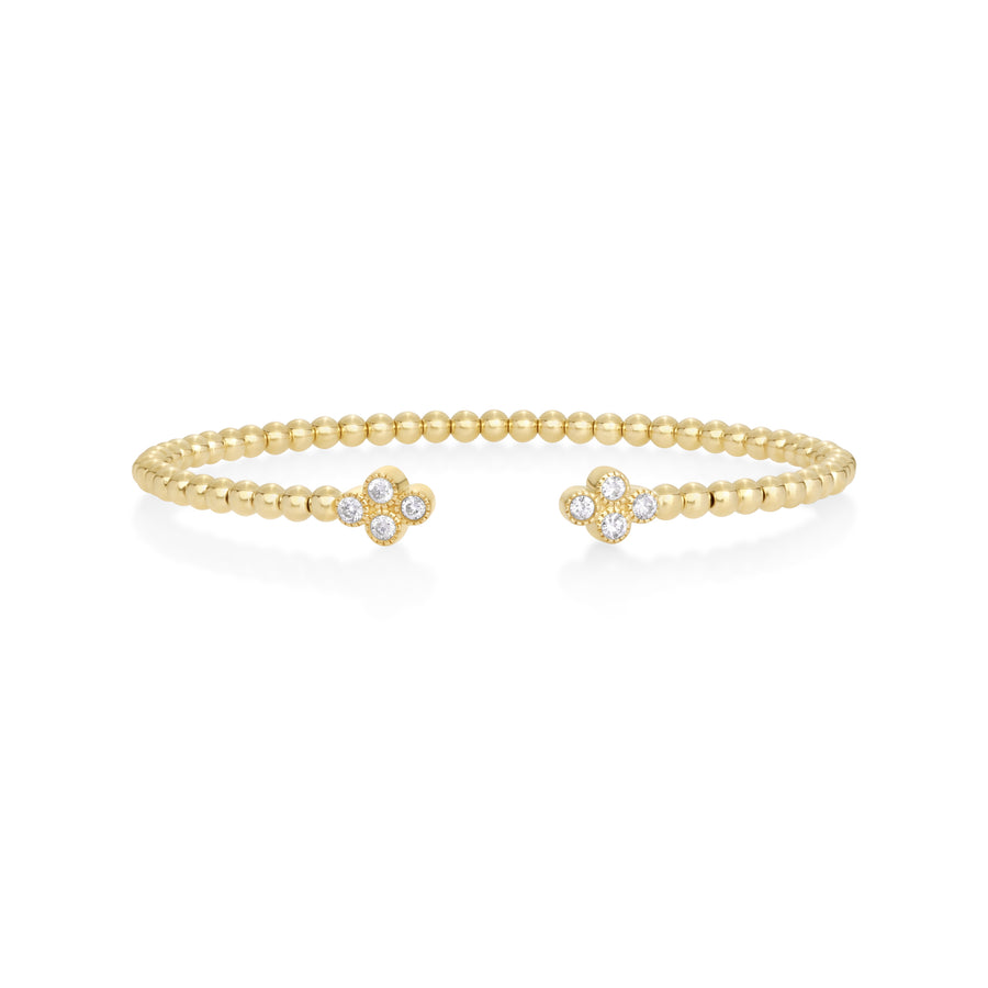 0.32 Cts White Diamond Flex Bangle in 14K Yellow Gold